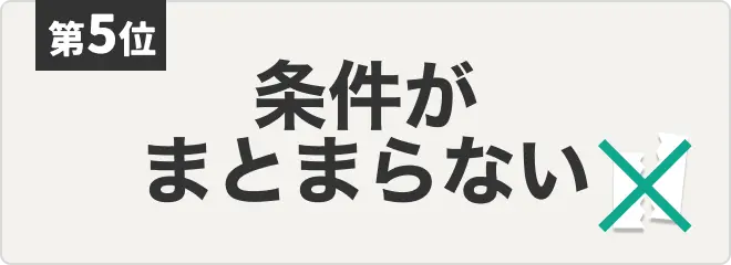 No.5 話し合いが長引いてしまって、条件がまとまらない